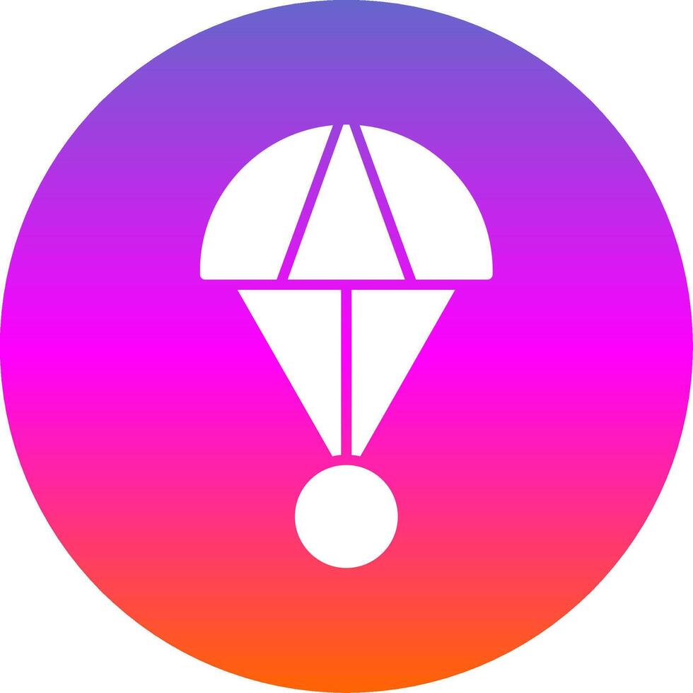 parachutespringen glyph helling cirkel icoon ontwerp vector