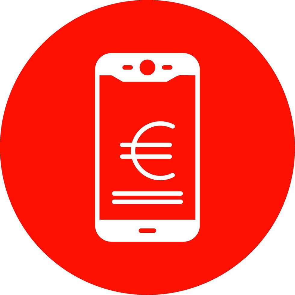 euro mobiel betalen multi kleur cirkel icoon vector