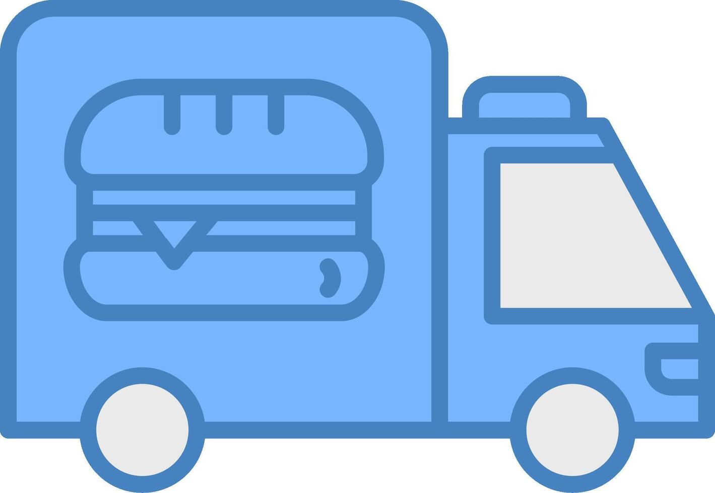voedsel levering lijn gevulde blauw icoon vector