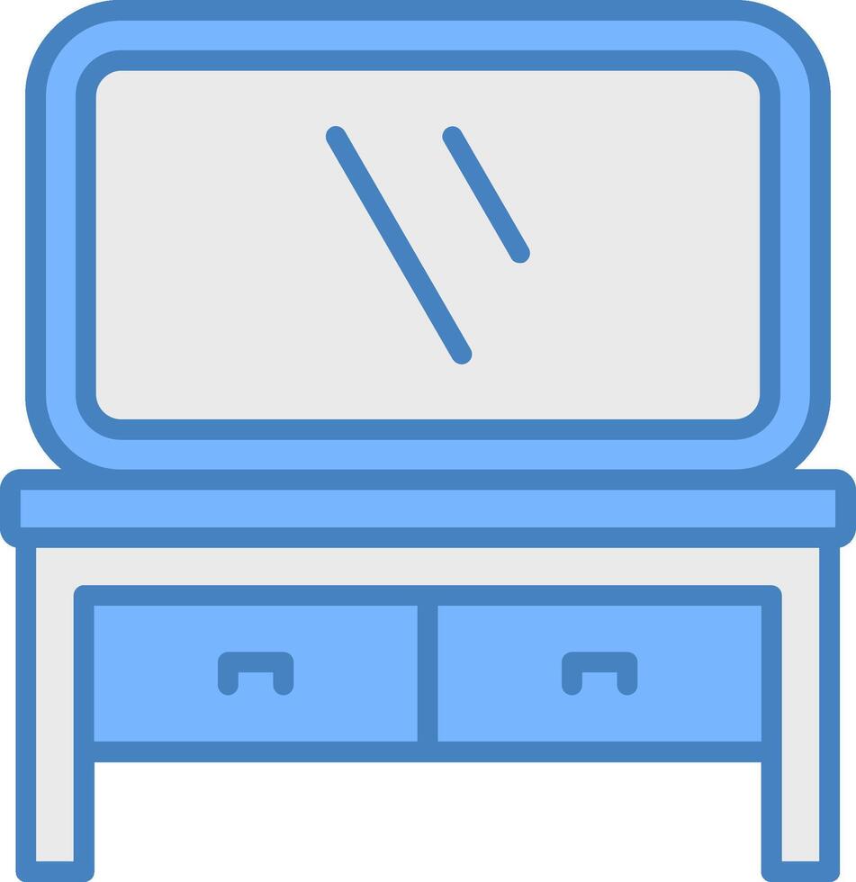 spiegel lijn gevulde blauw icoon vector