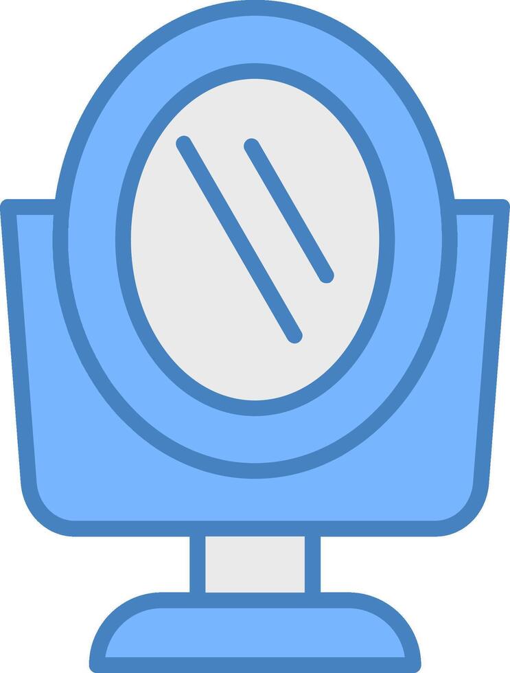 spiegel lijn gevulde blauw icoon vector