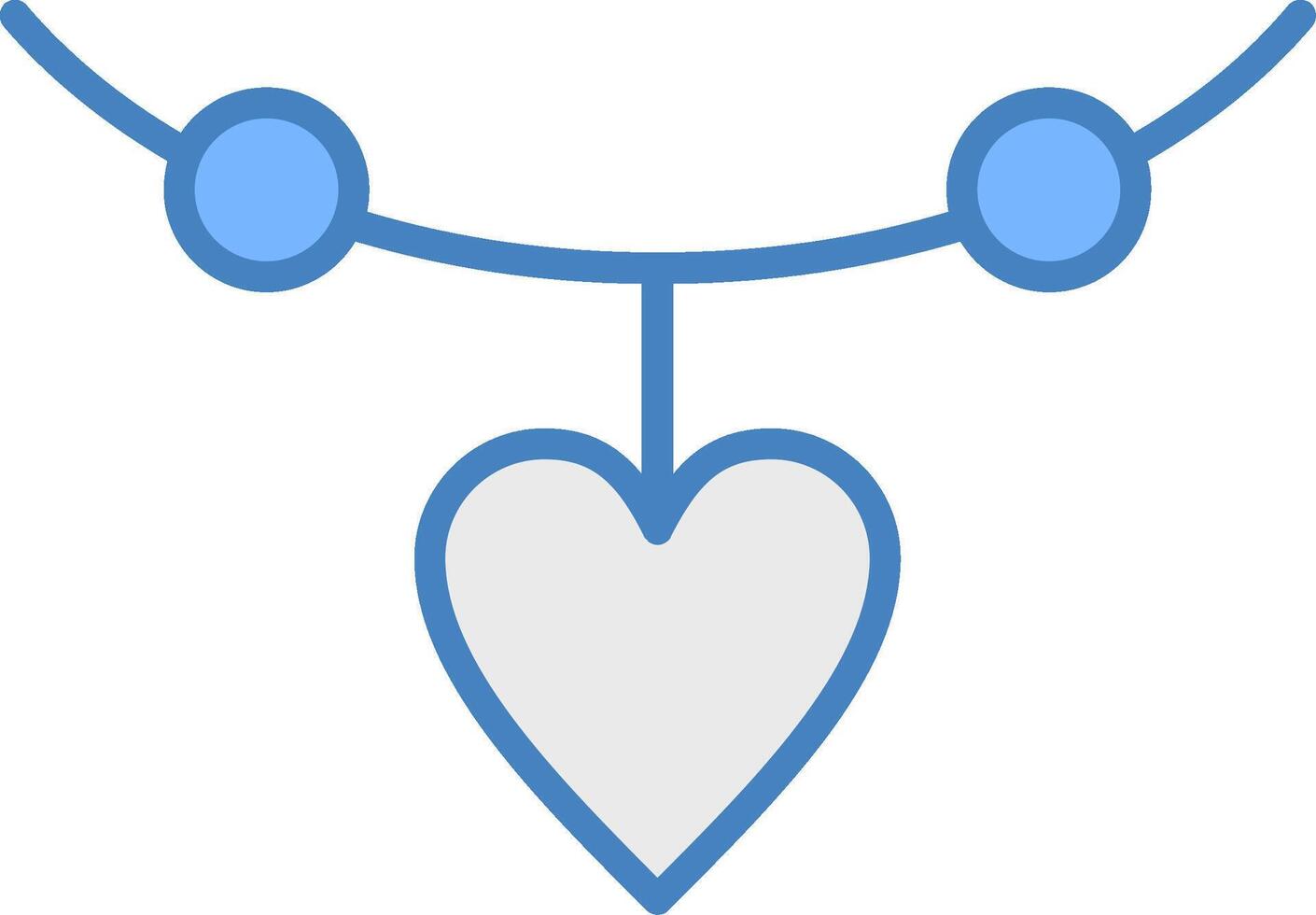 hart lijn gevulde blauw icoon vector