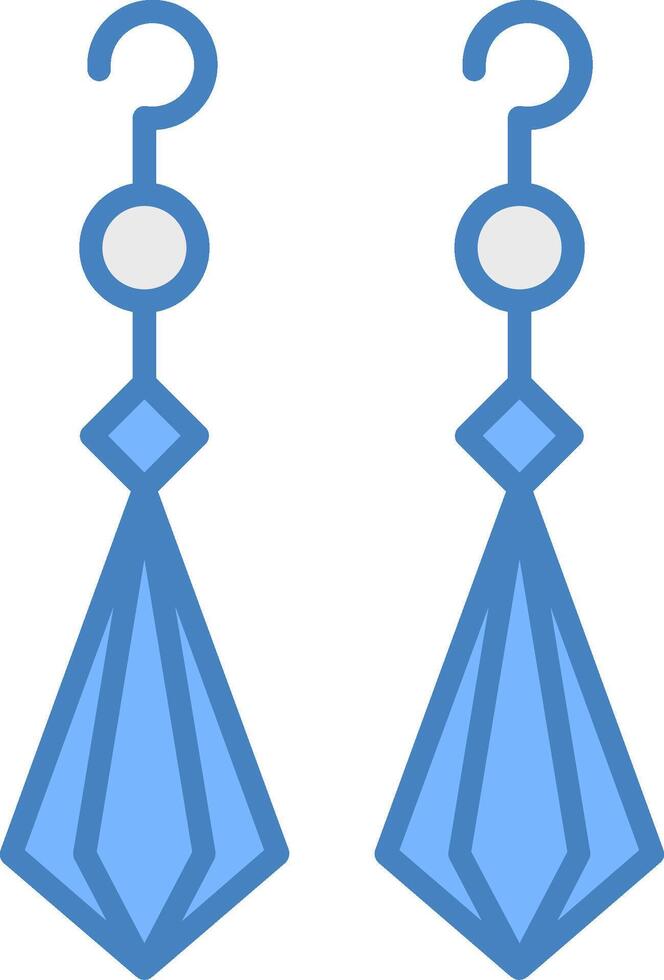 oorbellen lijn gevulde blauw icoon vector