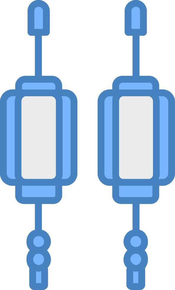 lantaarn lijn gevulde blauw icoon vector