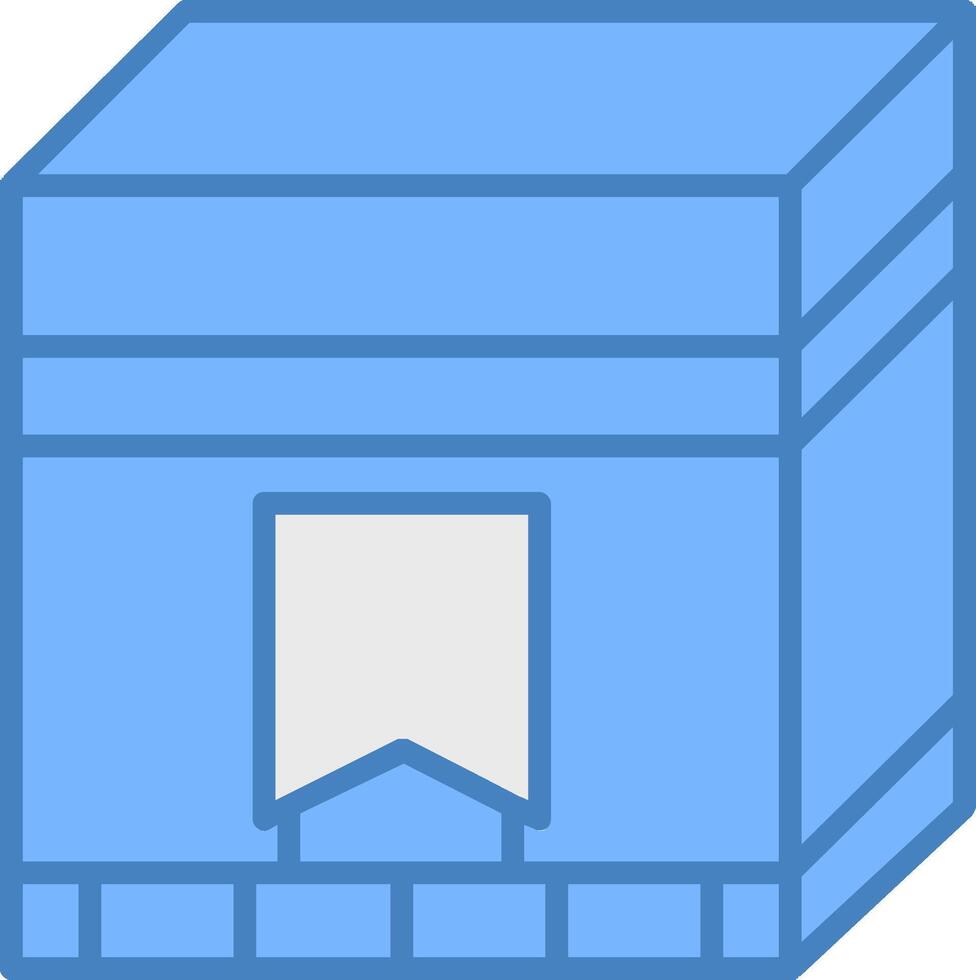kaaba lijn gevulde blauw icoon vector