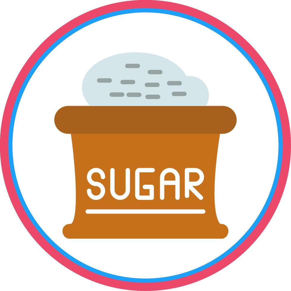 suiker vlak cirkel icoon vector
