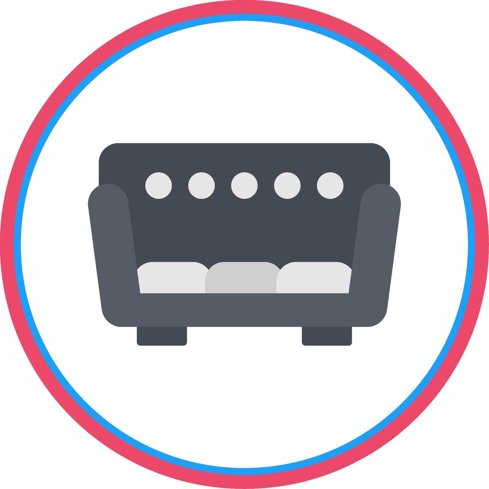 sofa vlak cirkel icoon vector