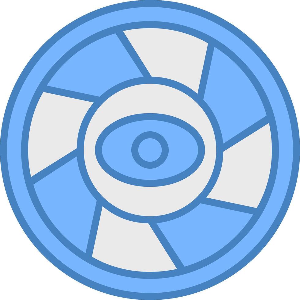 lens lijn gevulde blauw icoon vector