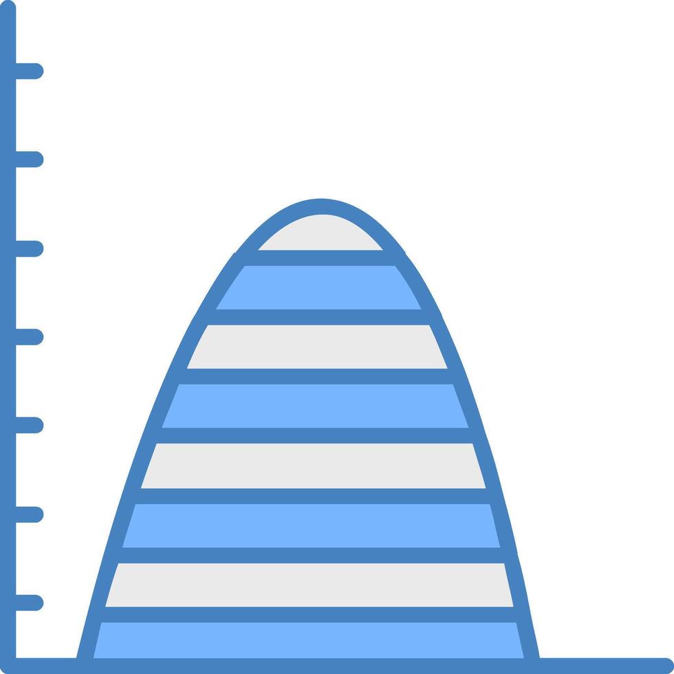 niveaus lijn gevulde blauw icoon vector