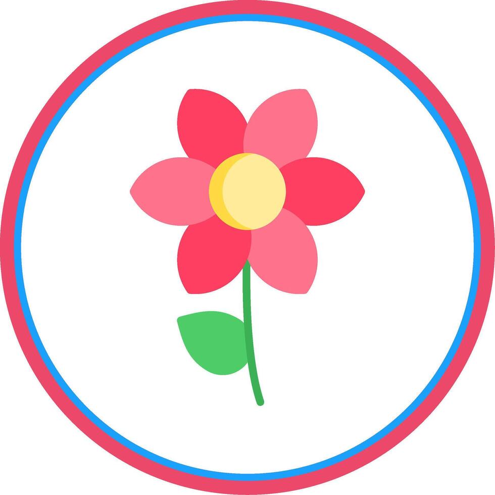 bloem vlak cirkel icoon vector