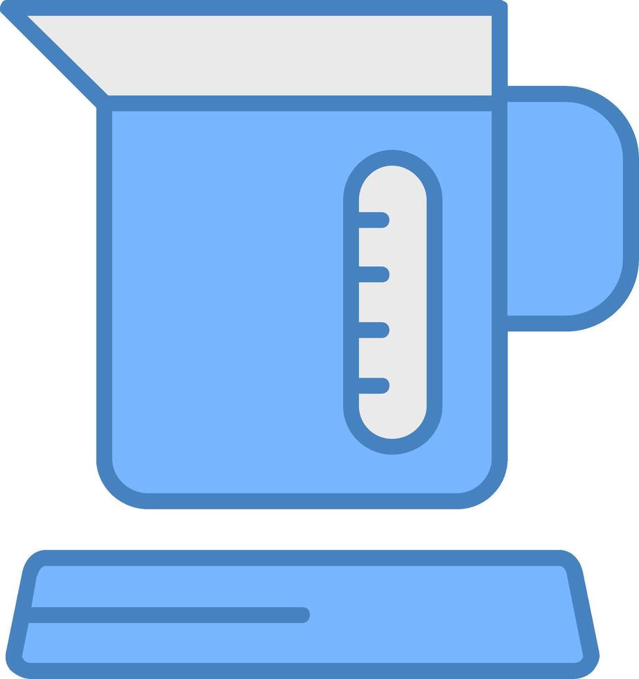 elektrisch waterkokers lijn gevulde blauw icoon vector