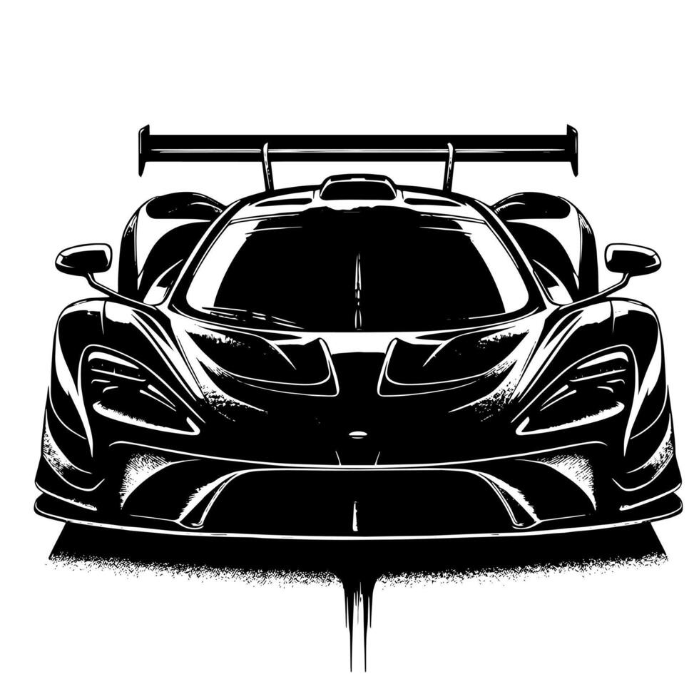 zwart en wit illustratie van een hypercar sport- auto vector