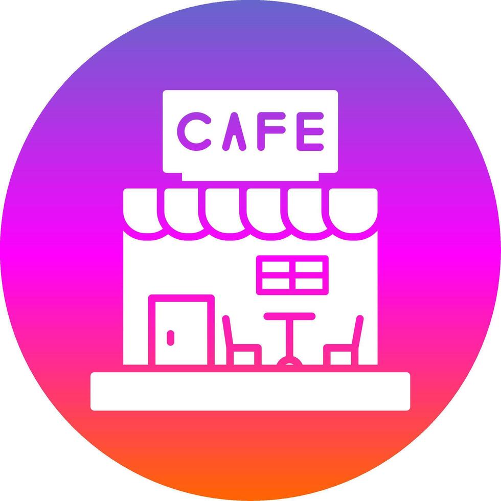 cafe glyph helling cirkel icoon ontwerp vector