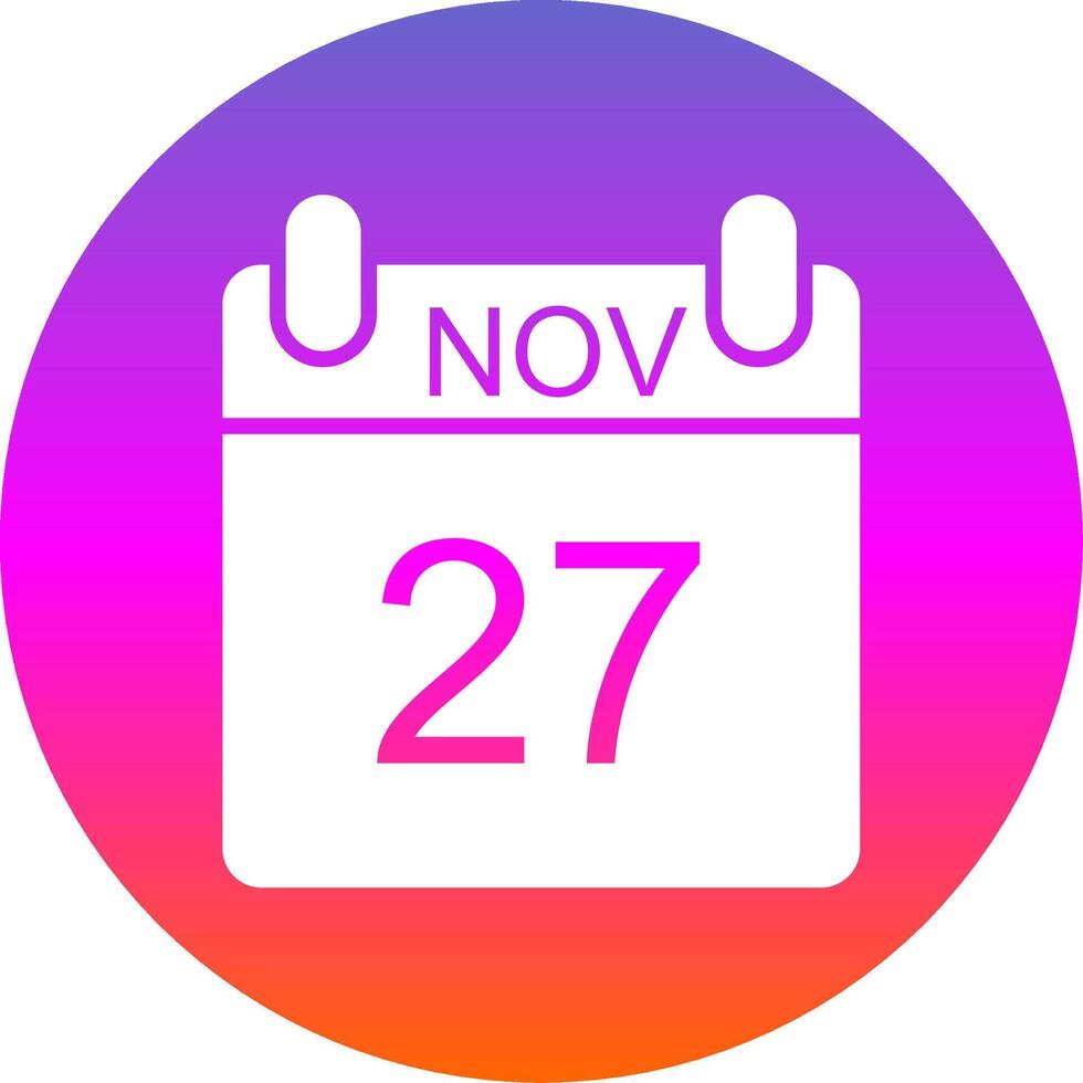 november glyph helling cirkel icoon ontwerp vector
