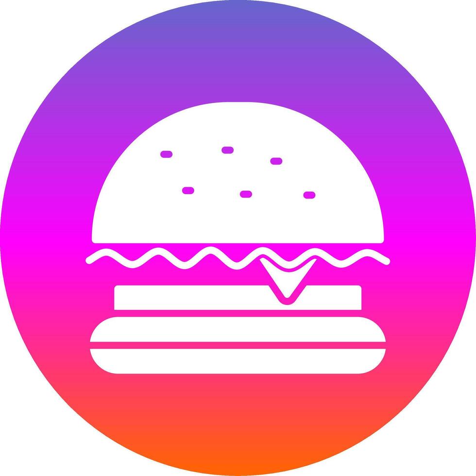 hamburger snel voedsel glyph helling cirkel icoon ontwerp vector