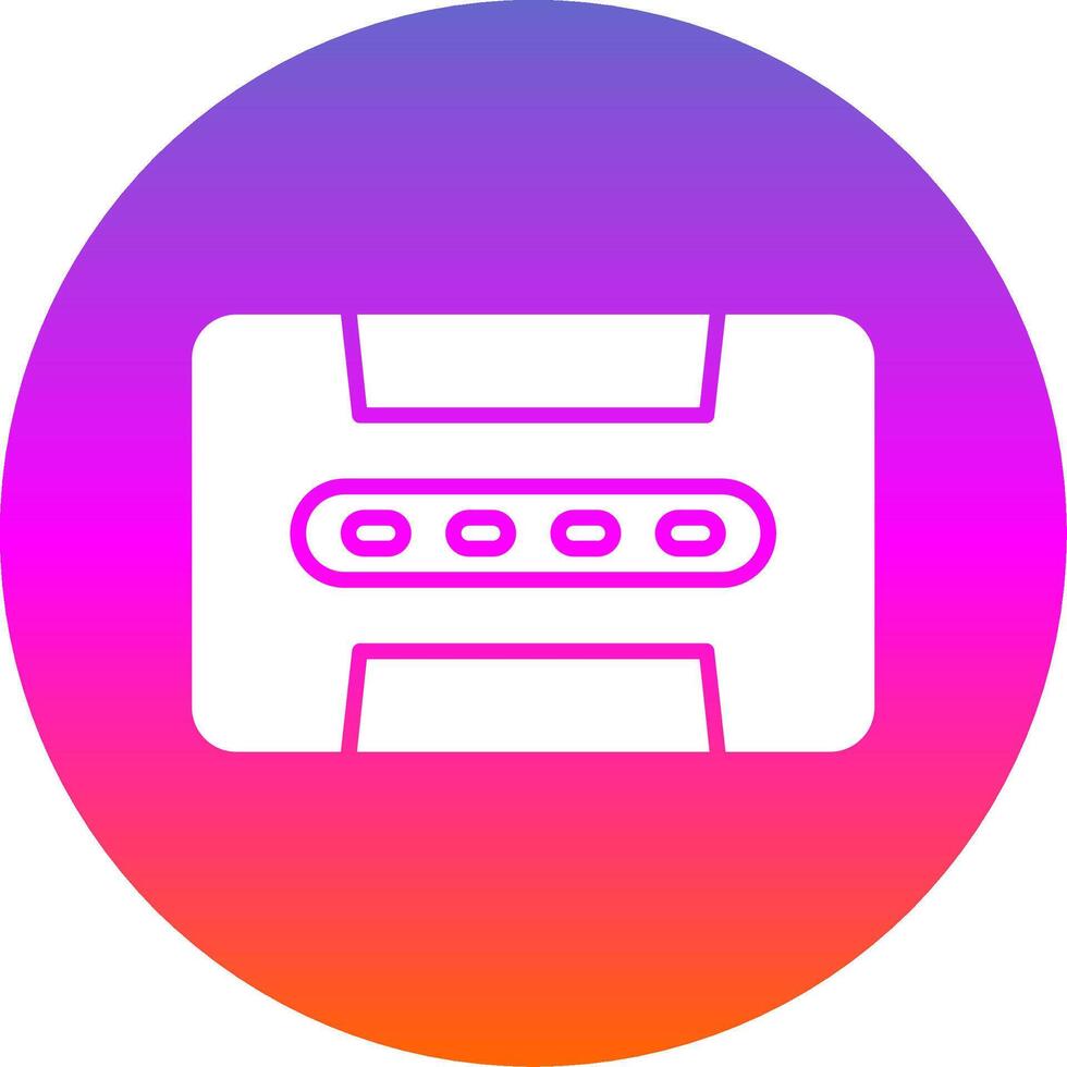 cassette glyph helling cirkel icoon ontwerp vector