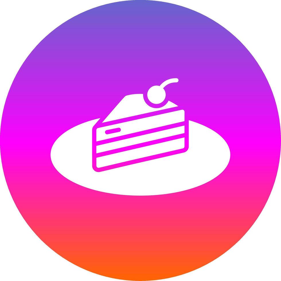 stuk van taart glyph helling cirkel icoon ontwerp vector