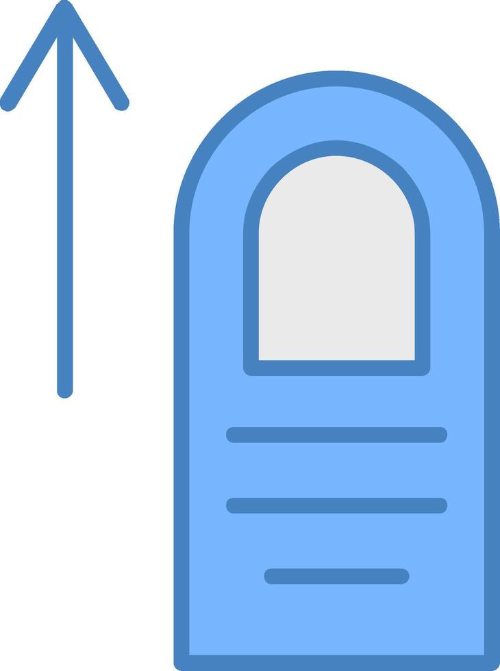 kraan omhoog lijn gevulde blauw icoon vector