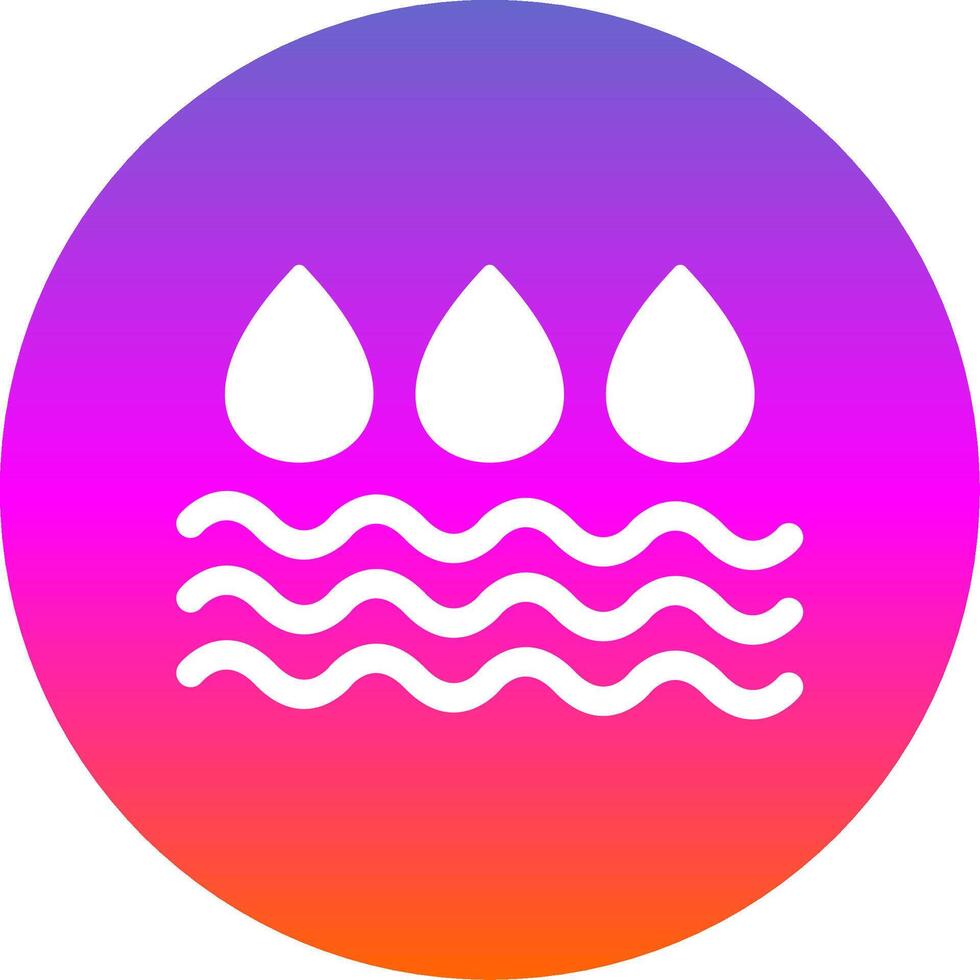 water glyph helling cirkel icoon ontwerp vector