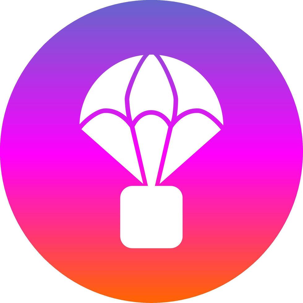 parachute glyph helling cirkel icoon ontwerp vector