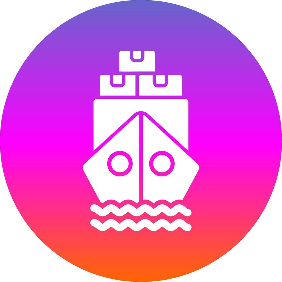 schip door zee glyph helling cirkel icoon ontwerp vector