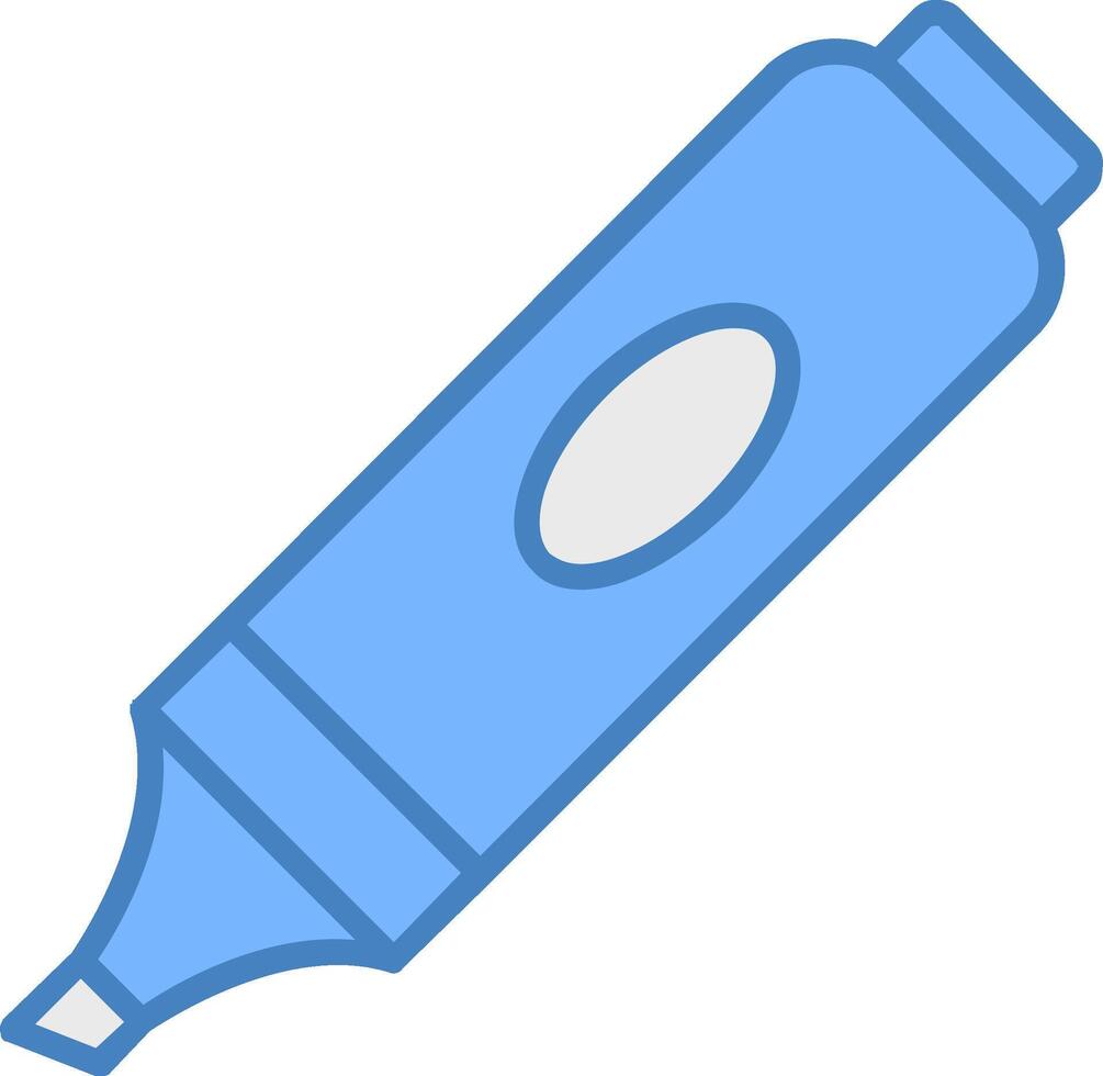 markeerstift lijn gevulde blauw icoon vector