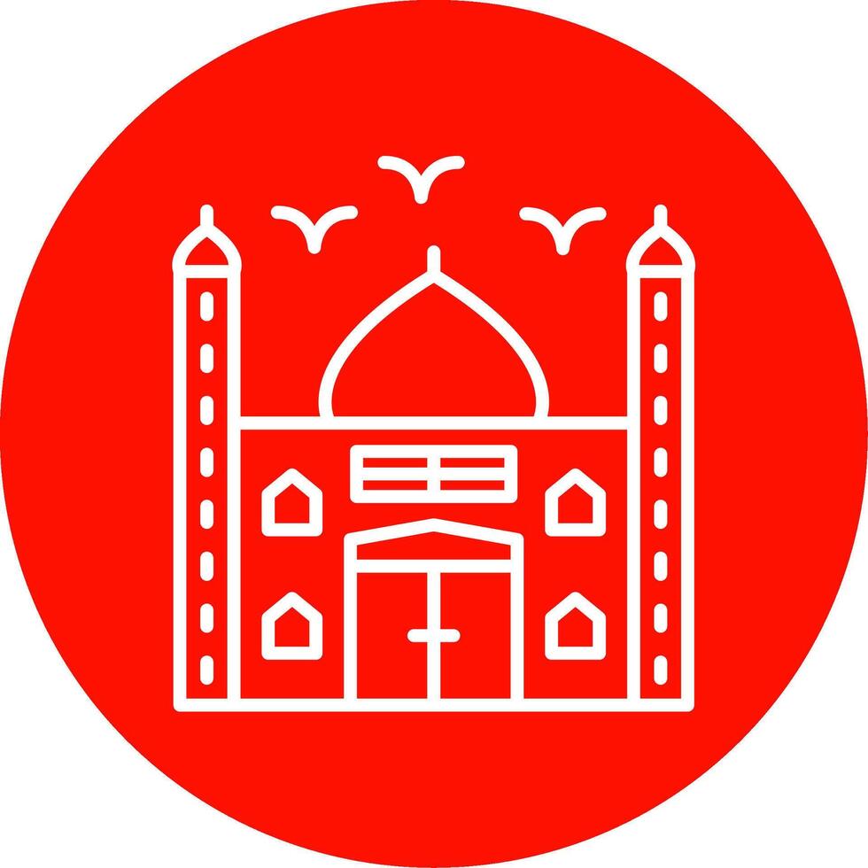 moskee multi kleur cirkel icoon vector