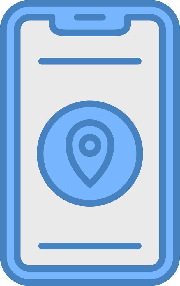 mobiel lijn gevulde blauw icoon vector