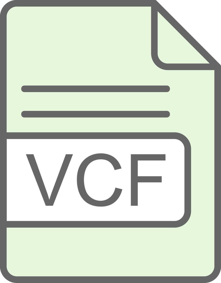 vcf het dossier formaat filay icoon ontwerp vector