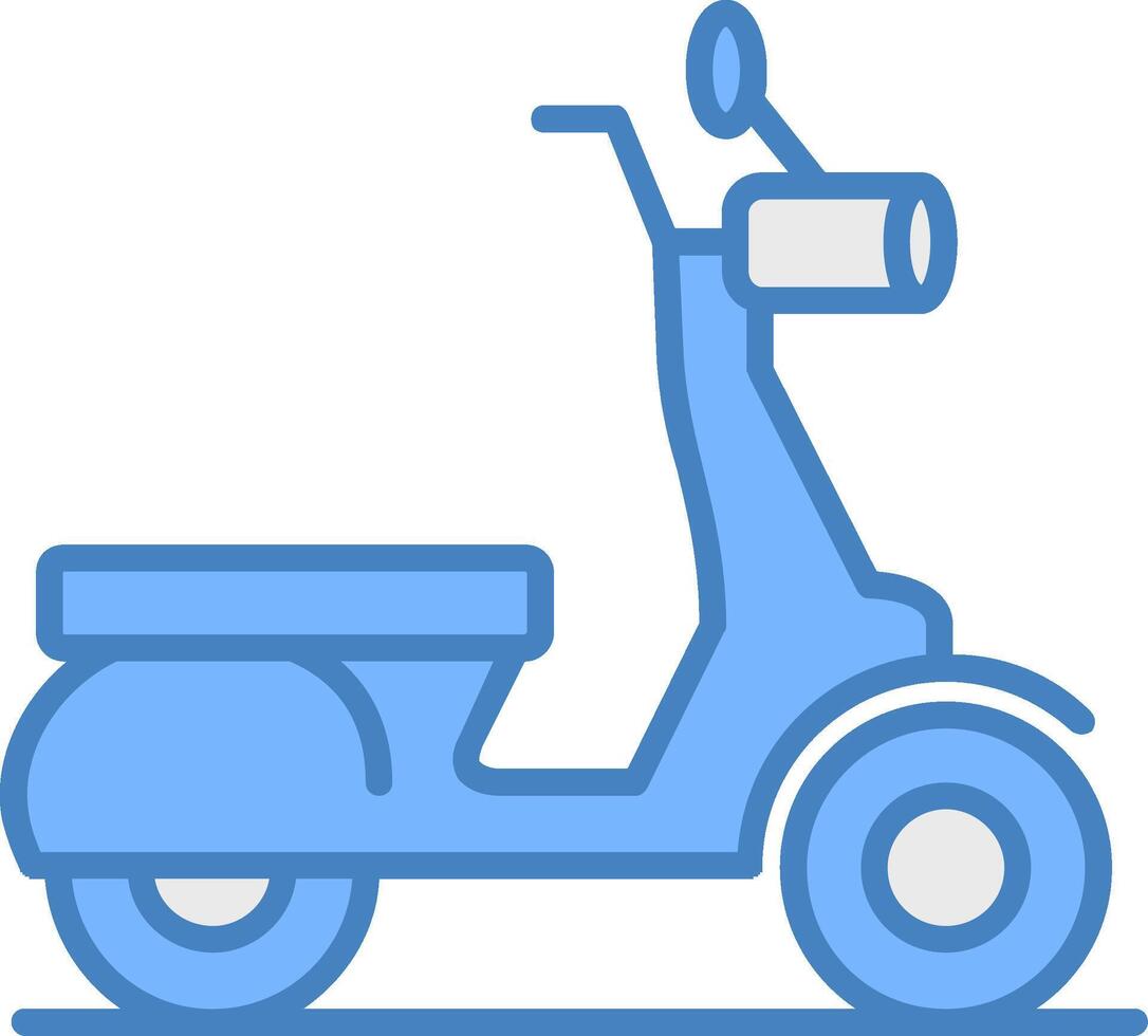 scooter lijn gevulde blauw icoon vector