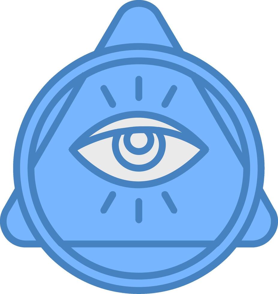 oog van voorzienigheid lijn gevulde blauw icoon vector