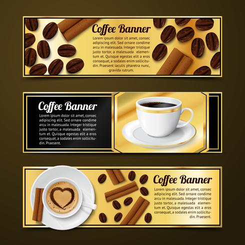 Horizontale koffiebanners vector