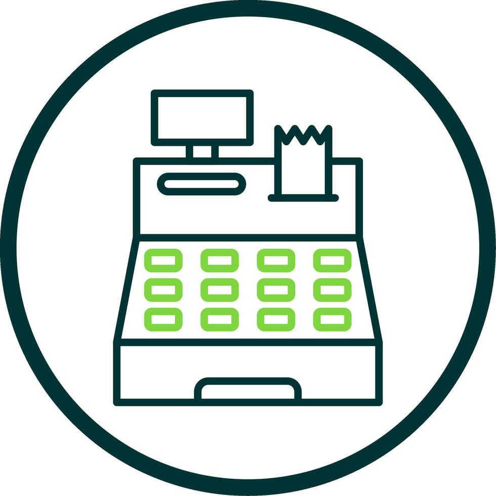 contant geld registreren lijn cirkel icoon ontwerp vector