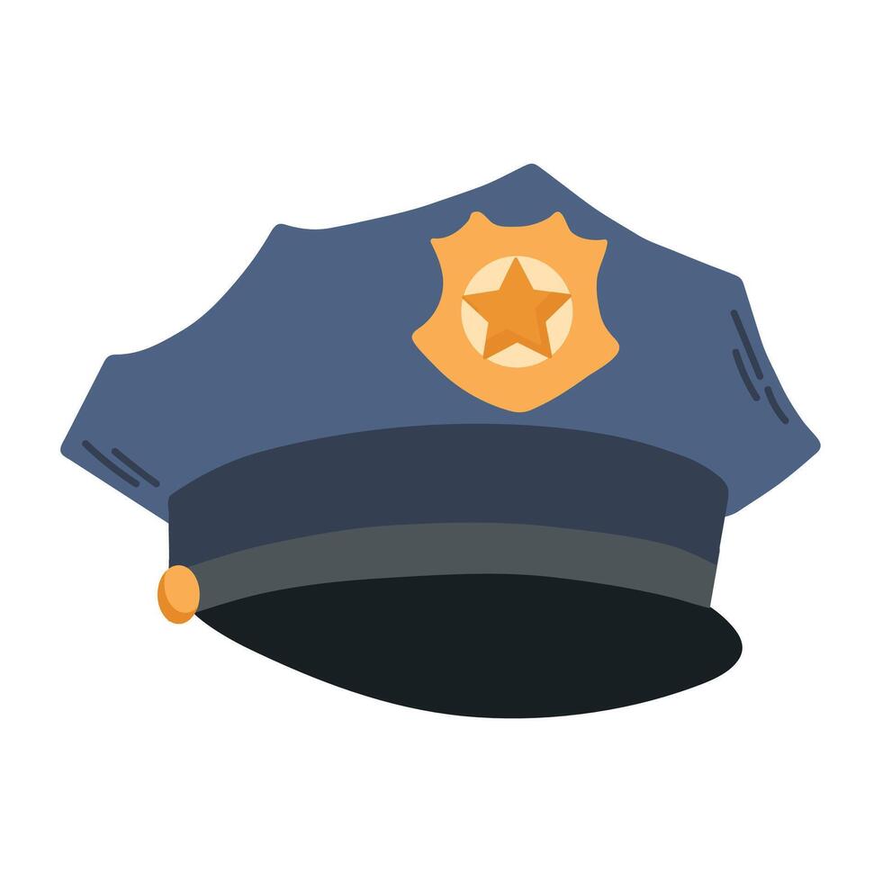 Politie hoed icoon clip art avatar logotype geïsoleerd illustratie vector