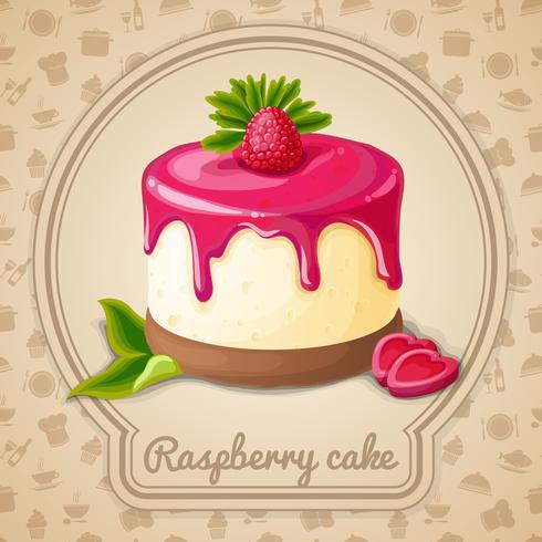 Raspberry cake embleem vector