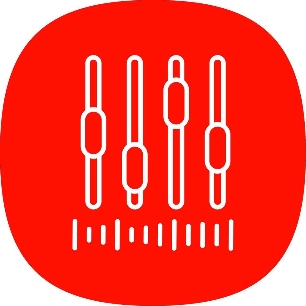 muziek- bars lijn kromme icoon ontwerp vector