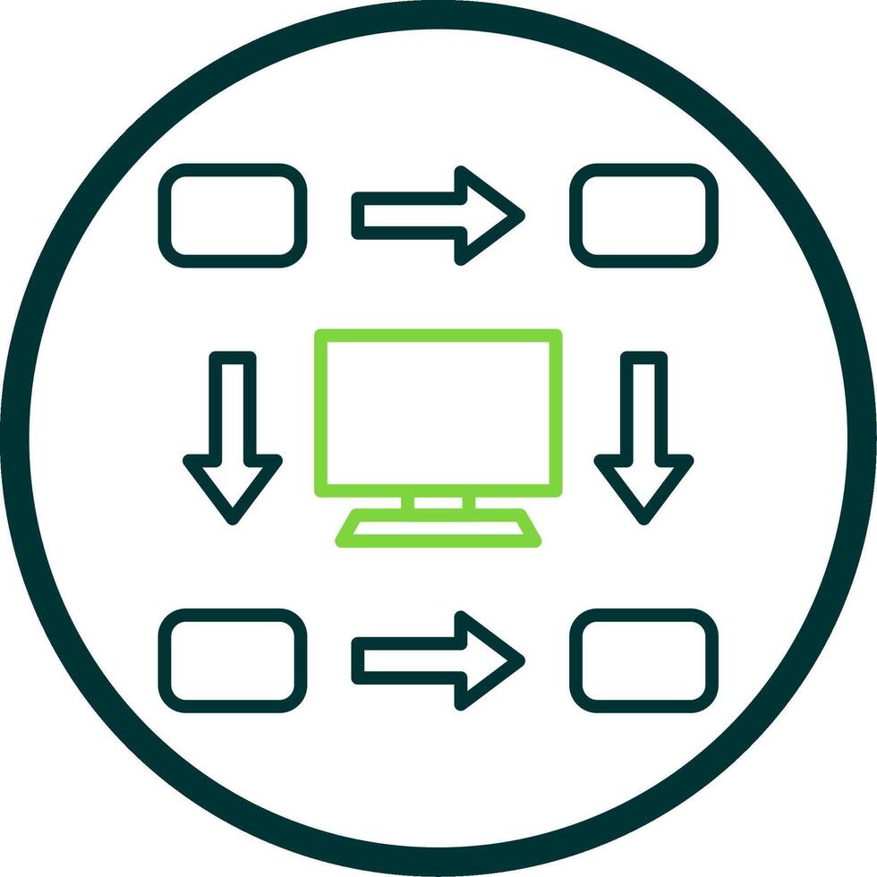 workflow lijn cirkel icoon ontwerp vector