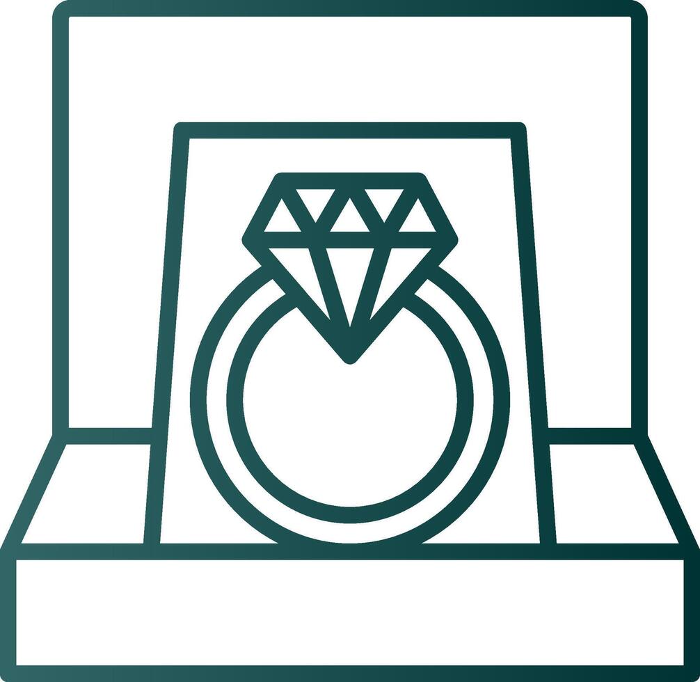 diamant ring lijn helling icoon vector