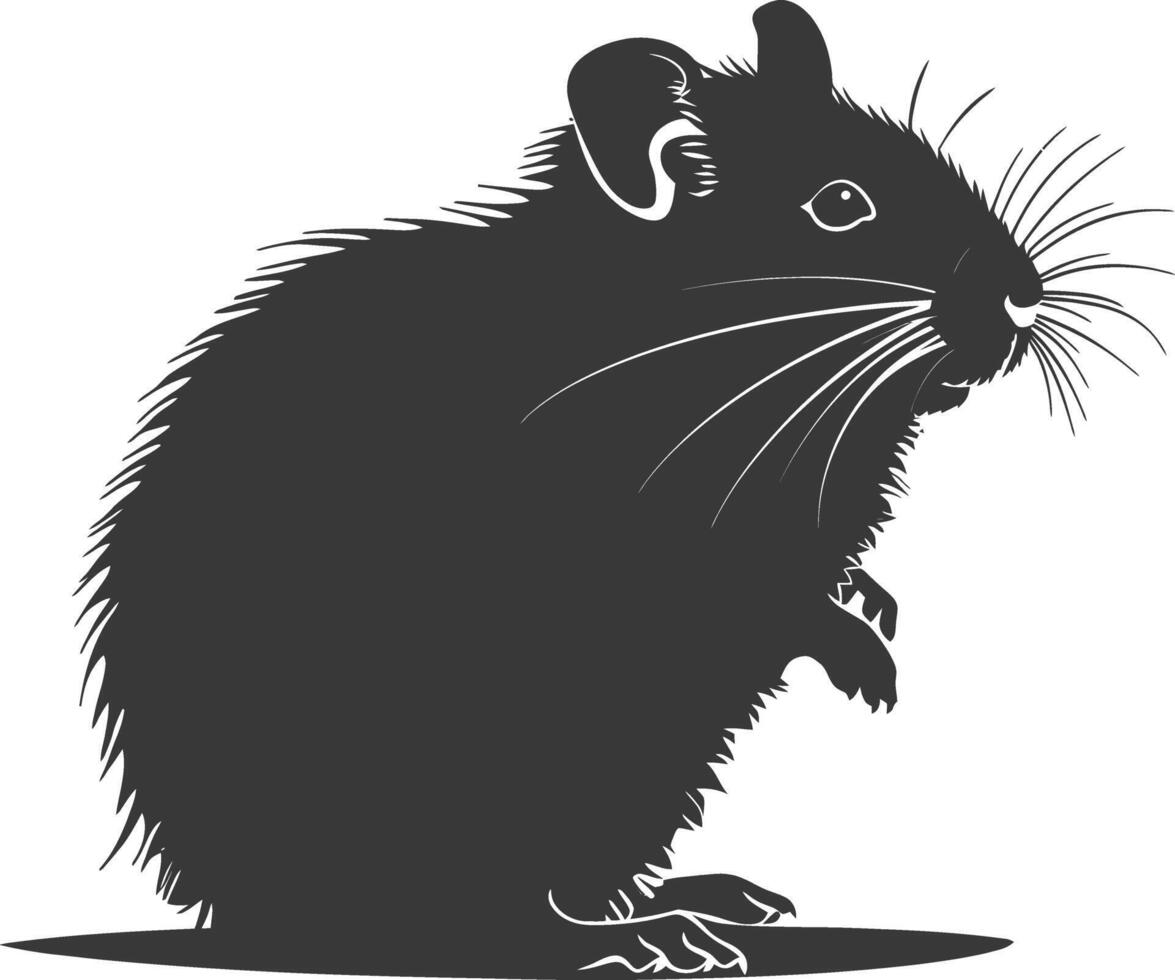 silhouet hamster dier zwart kleur enkel en alleen vol lichaam vector