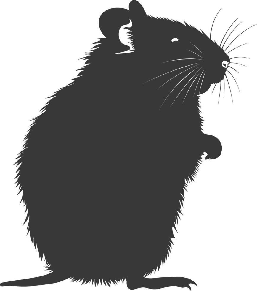 silhouet hamster dier zwart kleur enkel en alleen vol lichaam vector