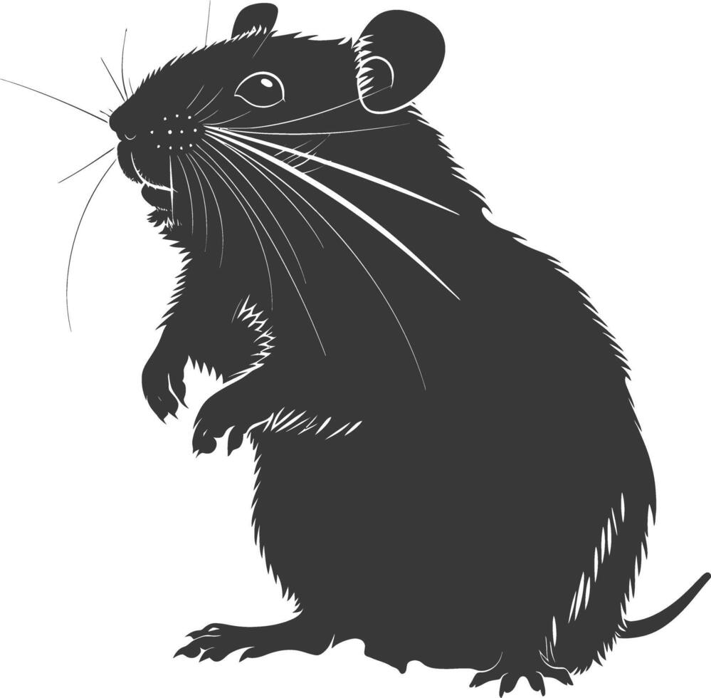 silhouet hamster dier zwart kleur enkel en alleen vol lichaam vector