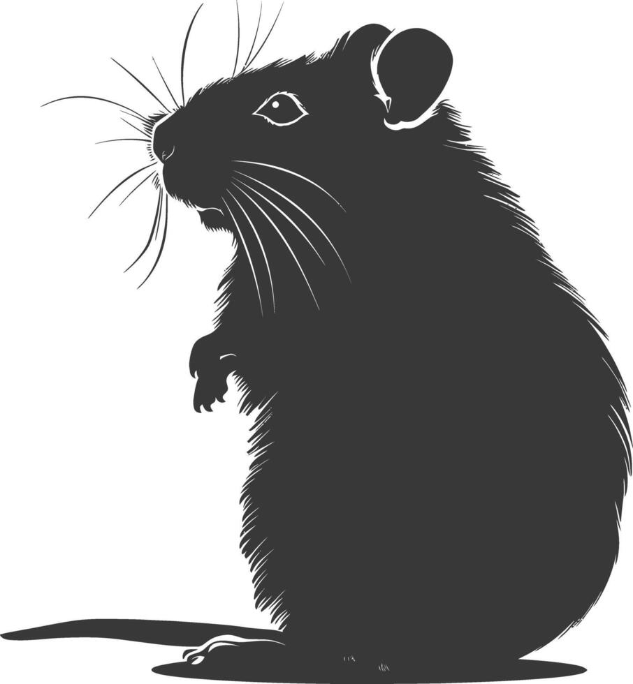 silhouet hamster dier zwart kleur enkel en alleen vol lichaam vector