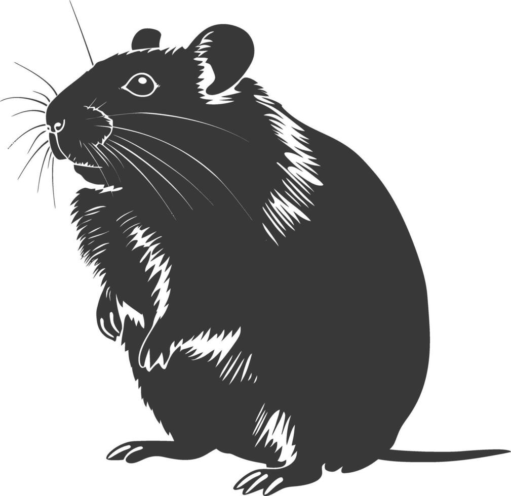 silhouet hamster dier zwart kleur enkel en alleen vol lichaam vector
