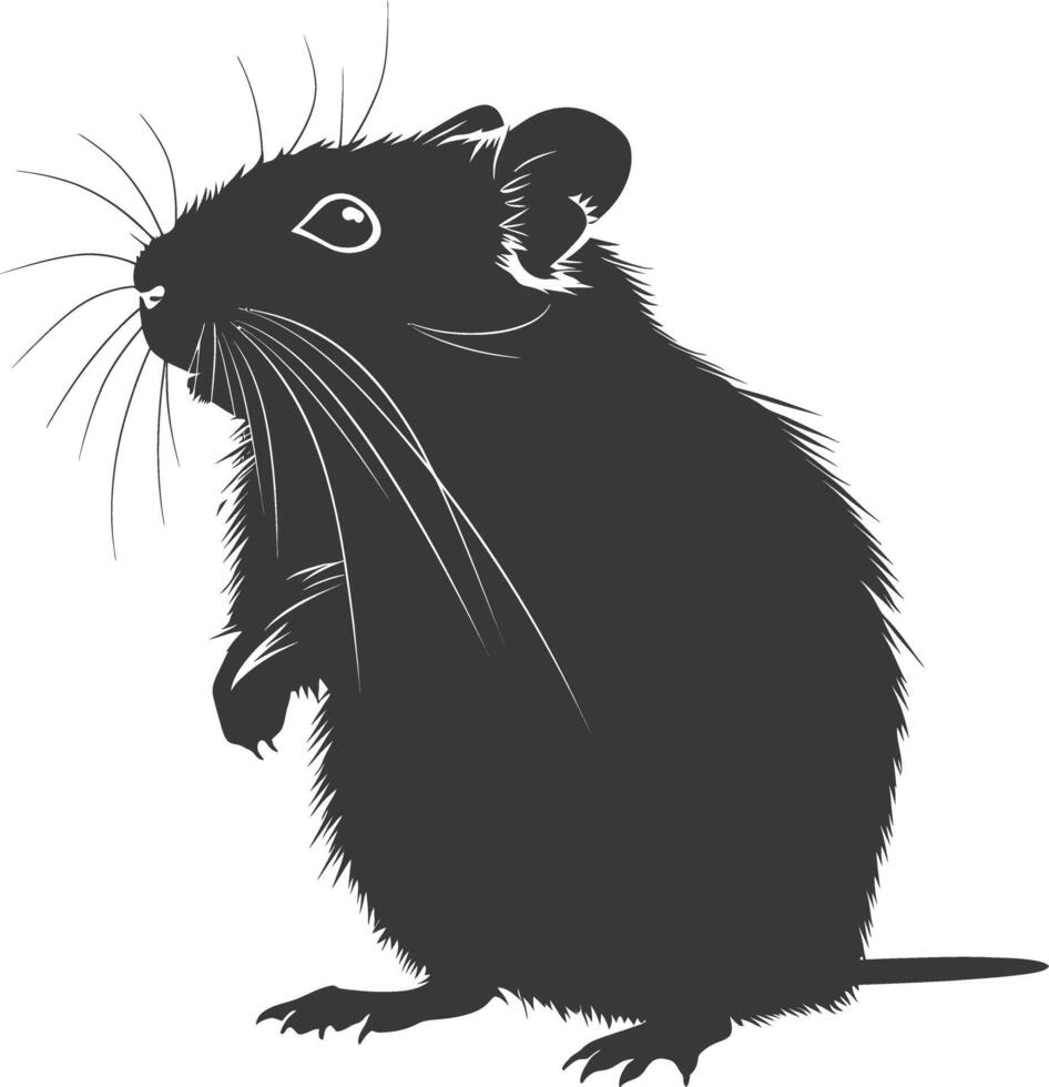 silhouet hamster dier zwart kleur enkel en alleen vol lichaam vector