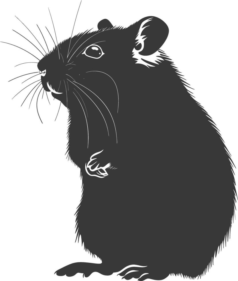 silhouet hamster dier zwart kleur enkel en alleen vol lichaam vector