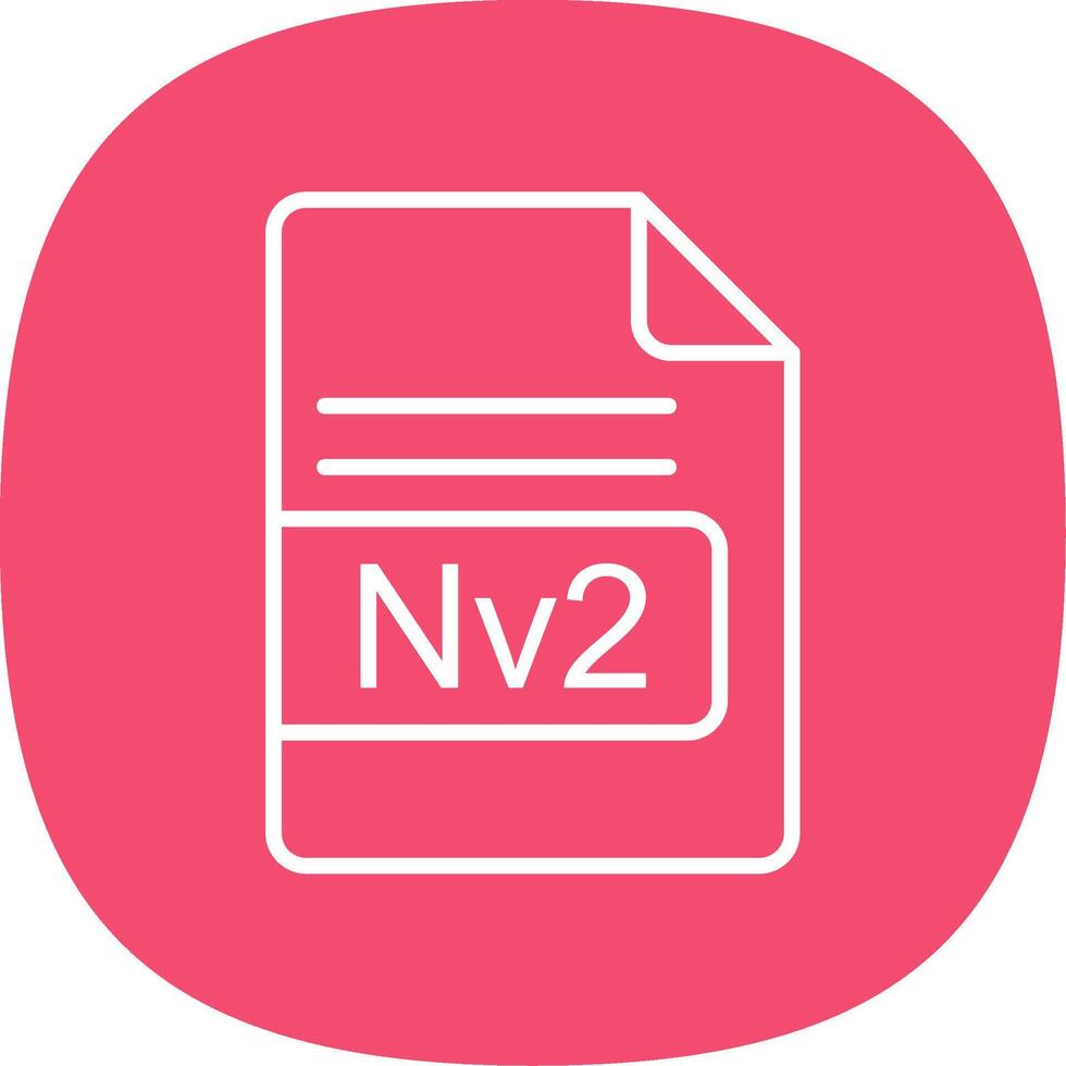 nv2 het dossier formaat lijn kromme icoon ontwerp vector