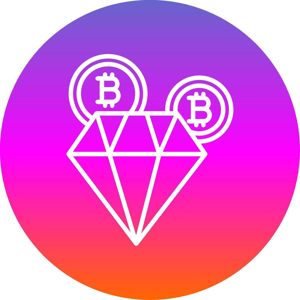 bitcoin diamant lijn helling cirkel icoon vector