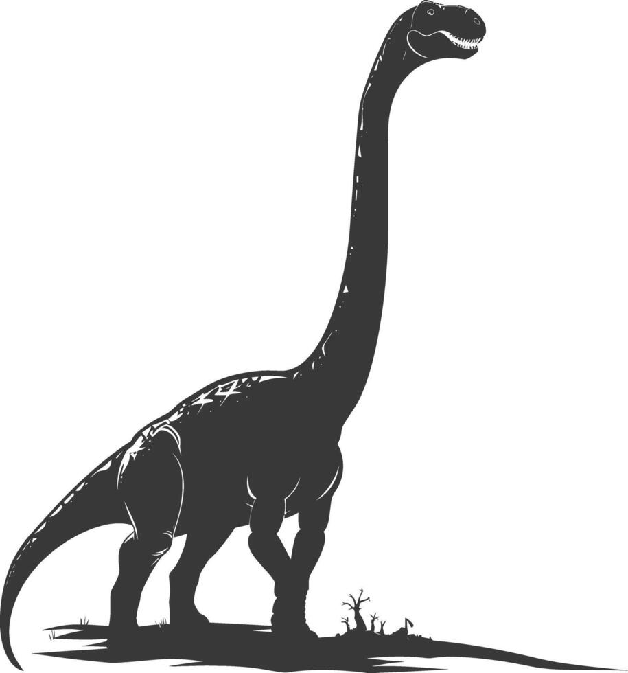 silhouet prehistorisch dinosaurus dier zwart kleur enkel en alleen vector