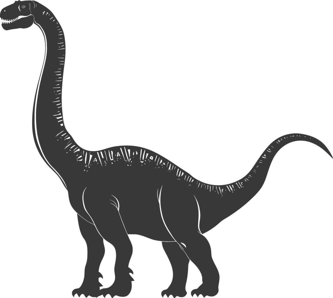 silhouet prehistorisch dinosaurus dier zwart kleur enkel en alleen vector