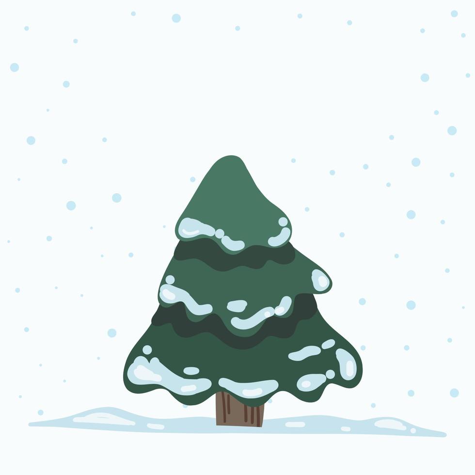 vector kerstboom geïsoleerd van de achtergrond. sneeuw vallen in vakantieseizoen kerstmis en nieuwjaar grafische sjabloon. moderne tannenbaum boom versierd met verlichting en ornamenten.